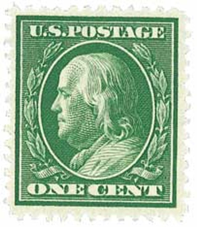 #331 - 1908 1c Franklin, double line watermark