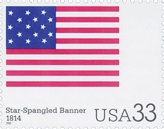 # 3403k - 2000 33c The Stars and Stripes: Star-Spangled Banner