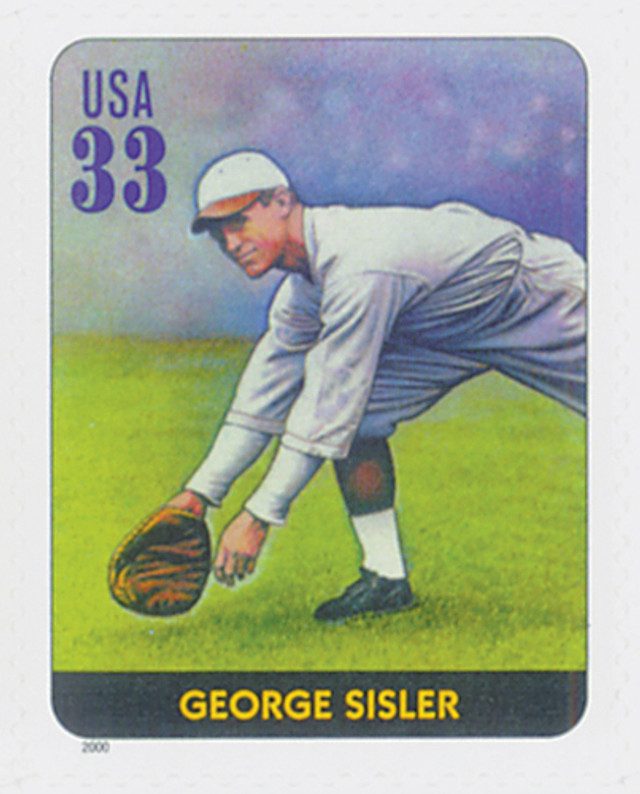 #3408e - 2000 33c Legends of Baseball: George Sisler