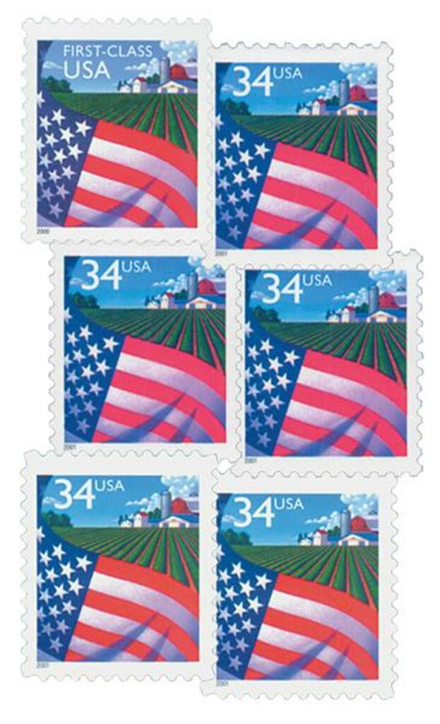 2000-01 Flag Over Farm, collection of 6 stamps