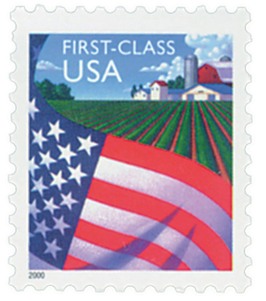 2000 34¢ Flag Over Farm, non-denominated (Ashton Potter)