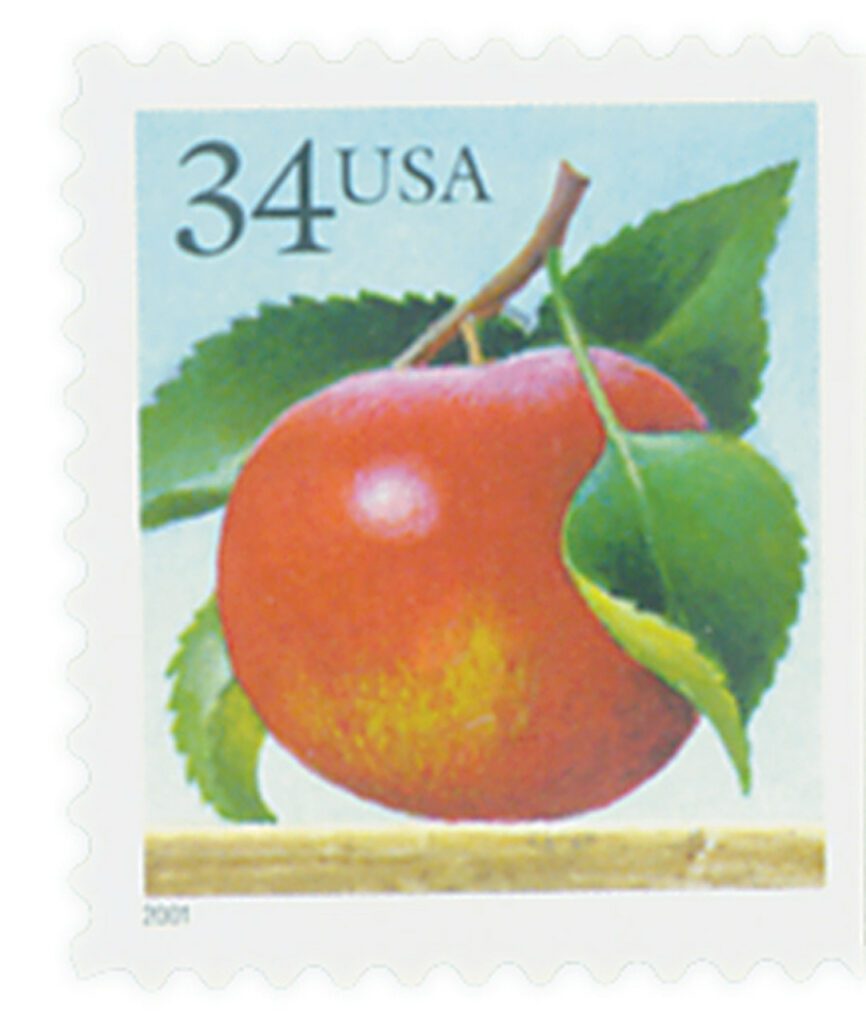 2001 34c Apple, booklet single