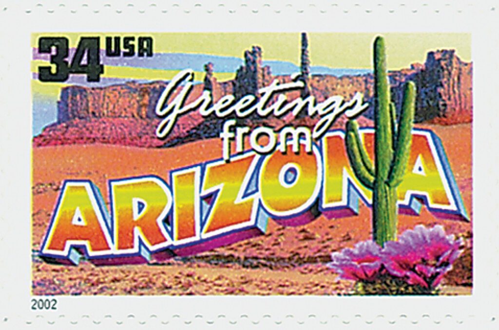 # 3563 - 2002 34c Greetings From America: Arizona