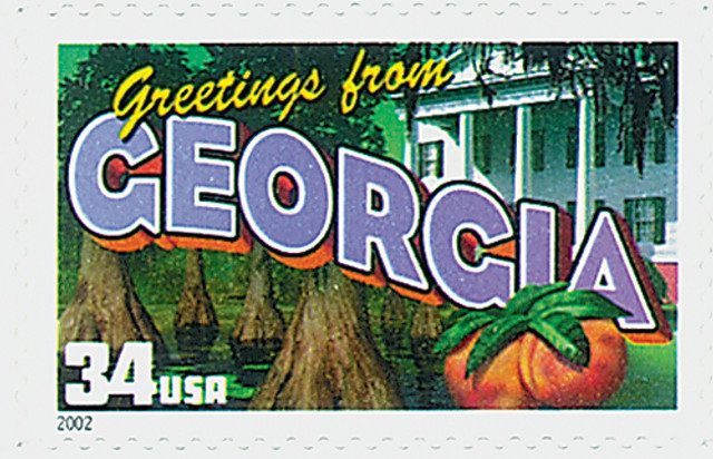 # 3570 - 2002 34c Greetings From America: Georgia