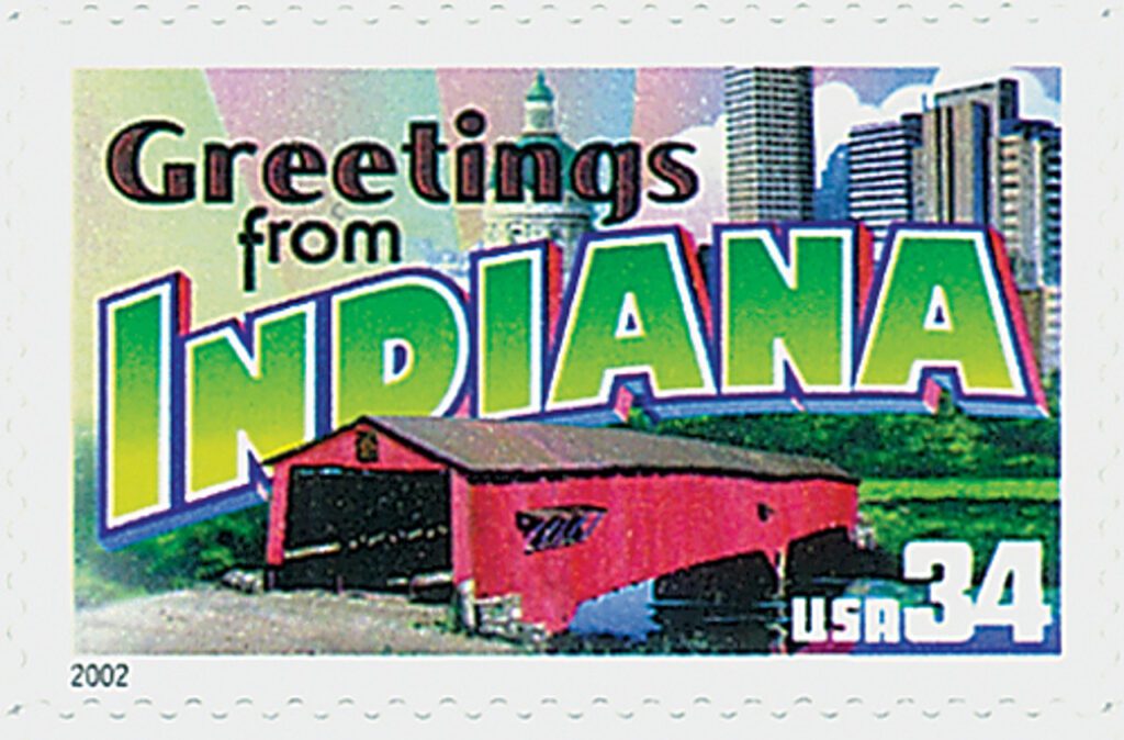 # 3574 - 2002 34c Greetings From America: Indiana