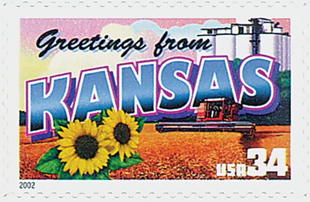# 3576 - 2002 34c Greetings From America: Kansas