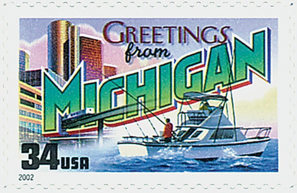 # 3582 - 2002 34c Greetings From America: Michigan