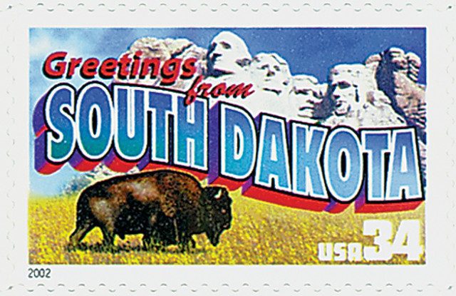 # 3601 - 2002 34c Greetings From America: South Dakota