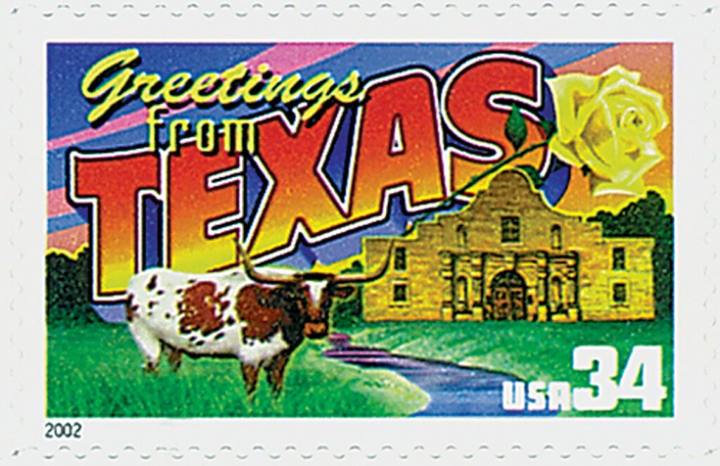 # 3603 - 2002 34c Greetings From America: Texas