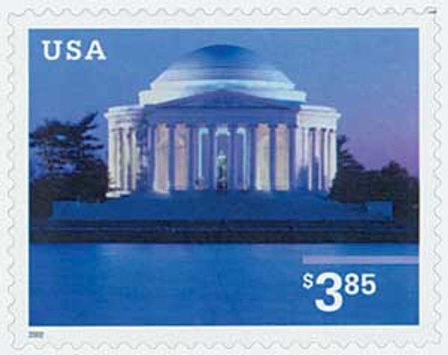 2002 $3.85 Jefferson Memorial, Priority Mail