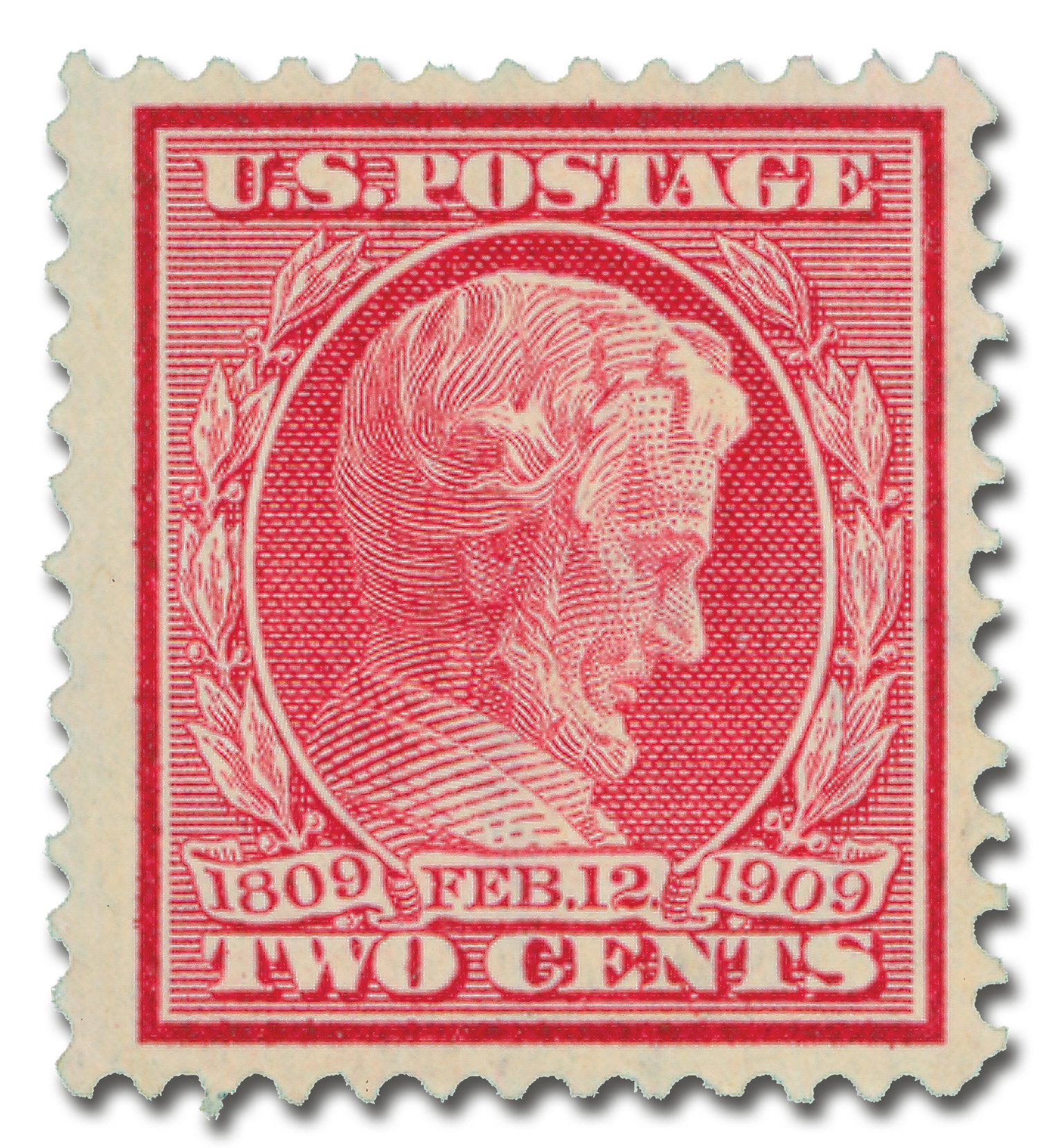 1909 2¢ Lincoln, carmine, perf 12