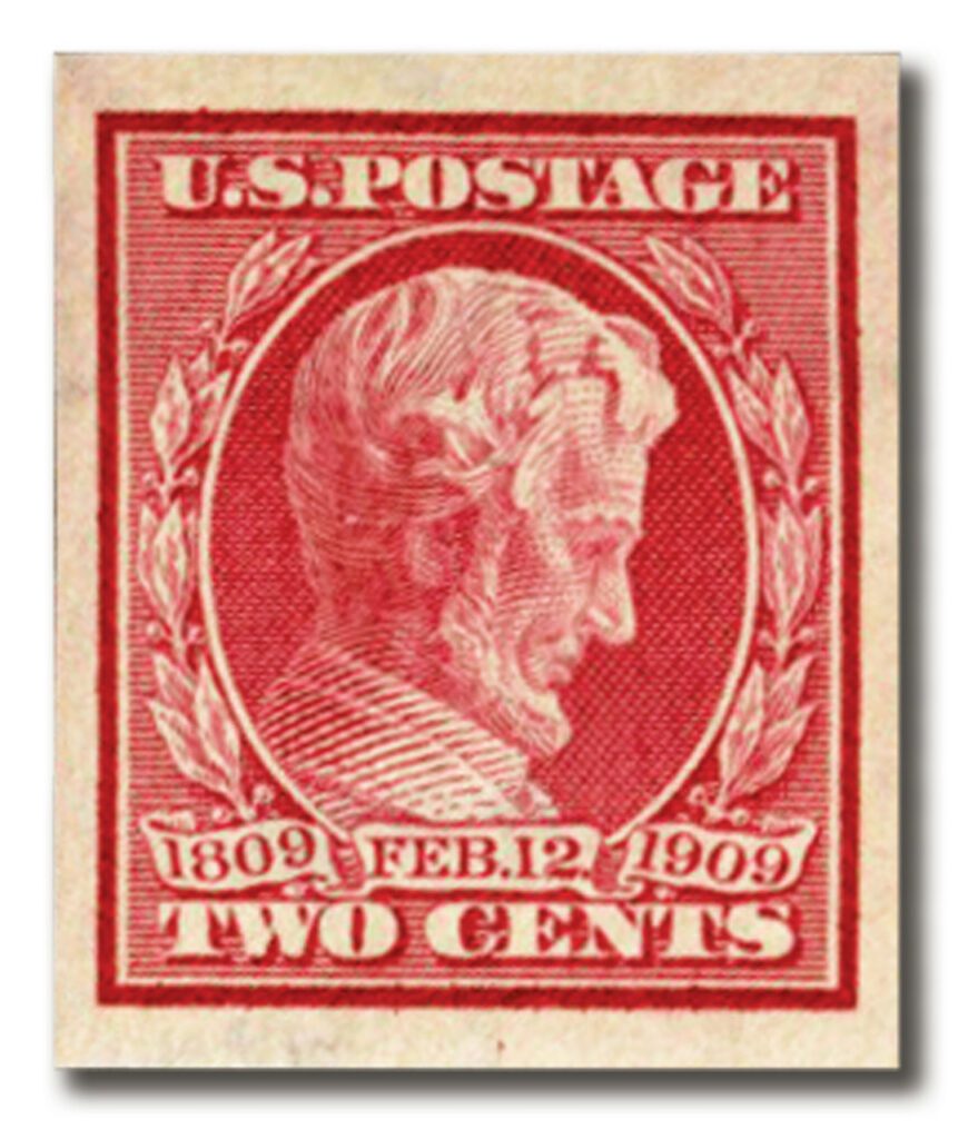 1909 2¢ Lincoln, carmine, imperforate