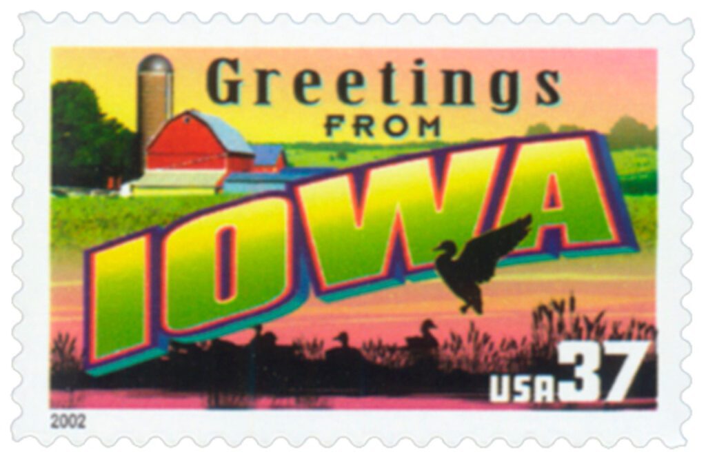# 3710 - 2002 37c Greetings from America: Iowa