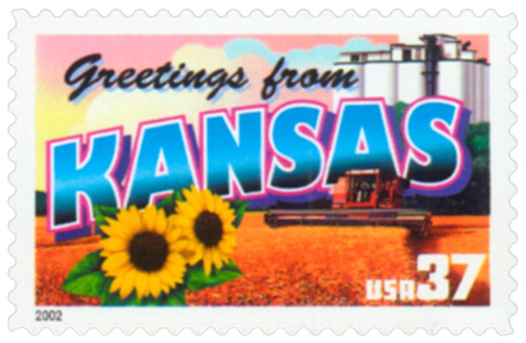 # 3711 - 2002 37c Greetings from America: Kansas