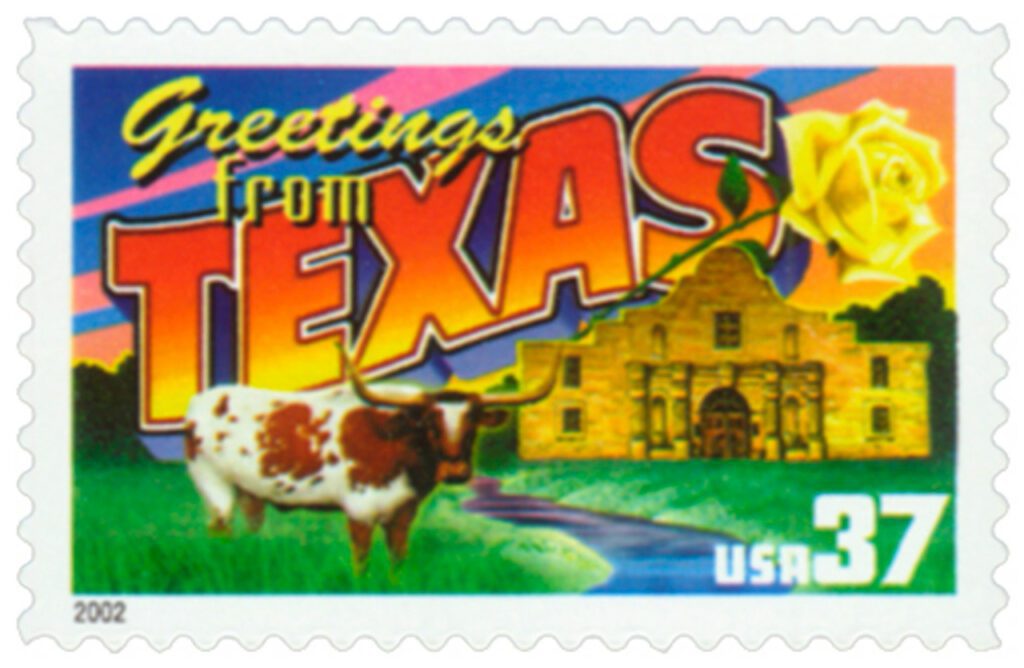 3738 - 2002 37c Greetings from America: Texas