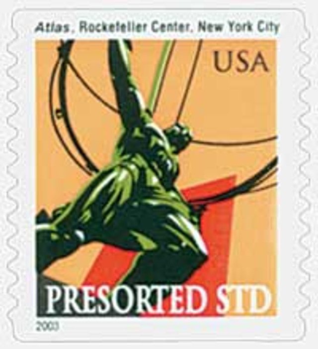 # 3770 - 2003 10c Atlas Statue, non-denominational coil