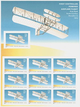 # 3783 - 2003 37c First Flight Centenary, sheet of 10