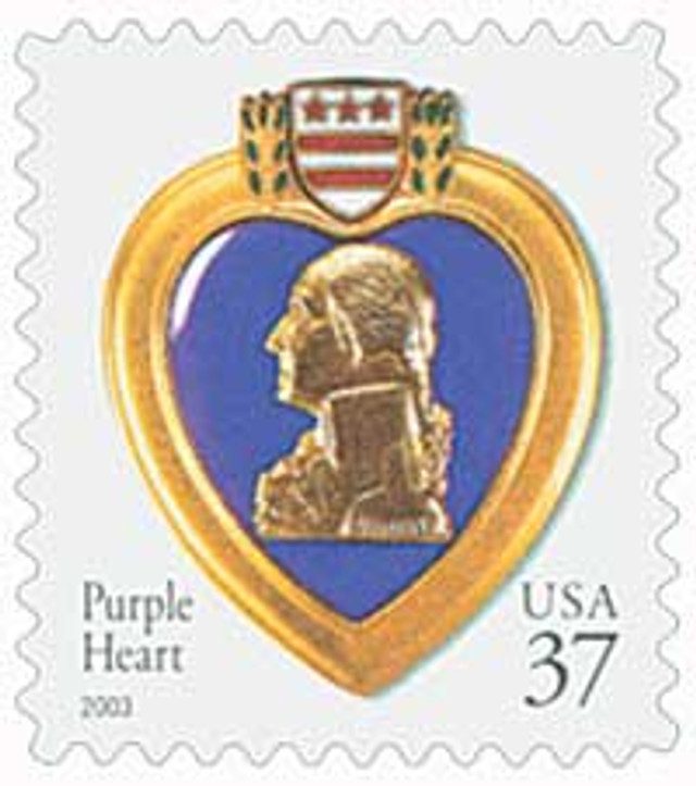 #3784 - 2003 37c Purple Heart, 11.25 x 10.75 perf