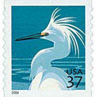 2004 37¢ Snowy Egret, per 9 1/2 vertical