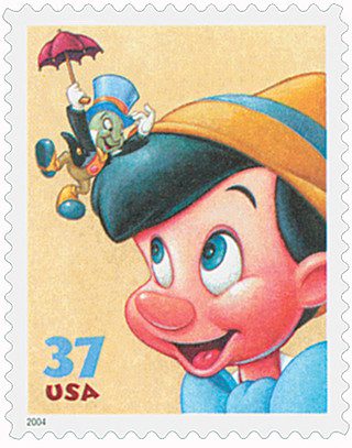 # 3868 - 2004 37c Disney Characters: Jiminy Cricket and Pinocchio
