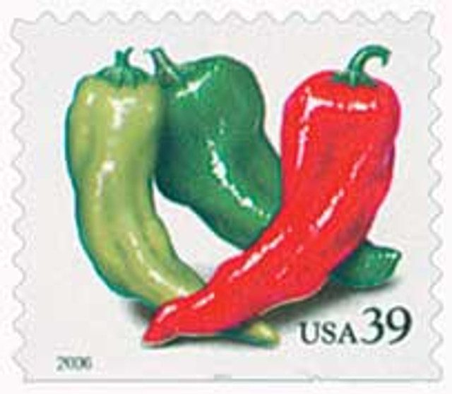 2006 39¢ Crops of America: Chili Peppers, convertible booklet single