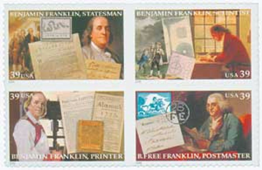 # 4024a - 2006 39c Benjamin Franklin, block of 4