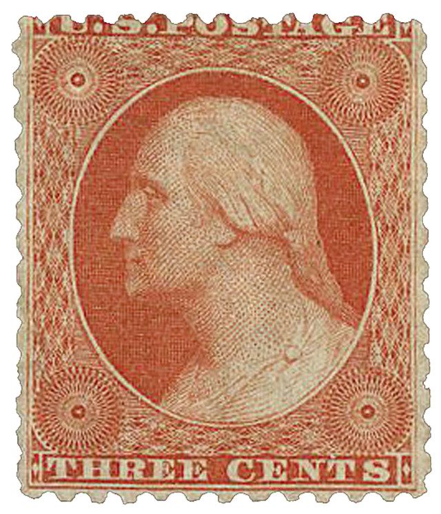 #41 - 1875 3c Washington, Scarlet, Perf. 12