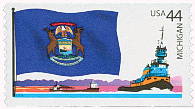 # 4298 - 2009 44c Flags of Our Nation: Michigan
