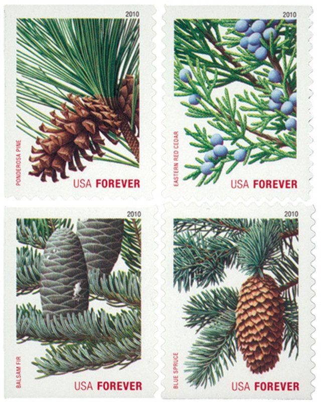 #4478-81 - 2010 First-Class Forever Stamp,Contemporary Christmas: Holiday Evergreens (Sennett Security Products, booklet)