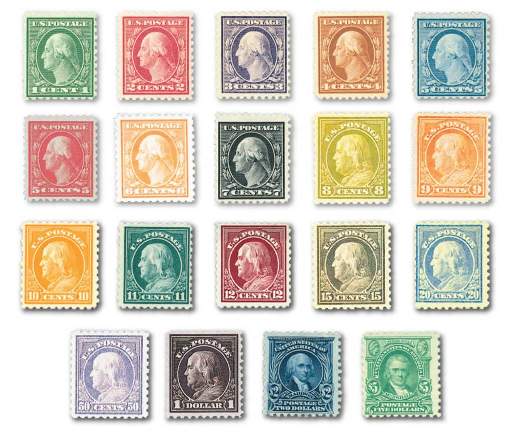 Complete Set, 1916-17 Unwatermarked Perforated 10