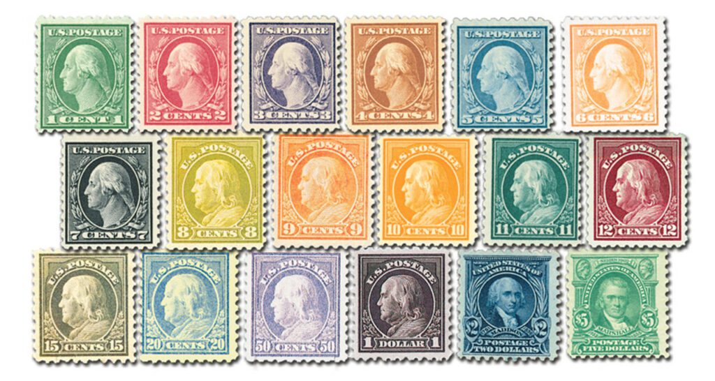 1916-17 Series, Unwatermarked Perforated 10, 18 Stamps