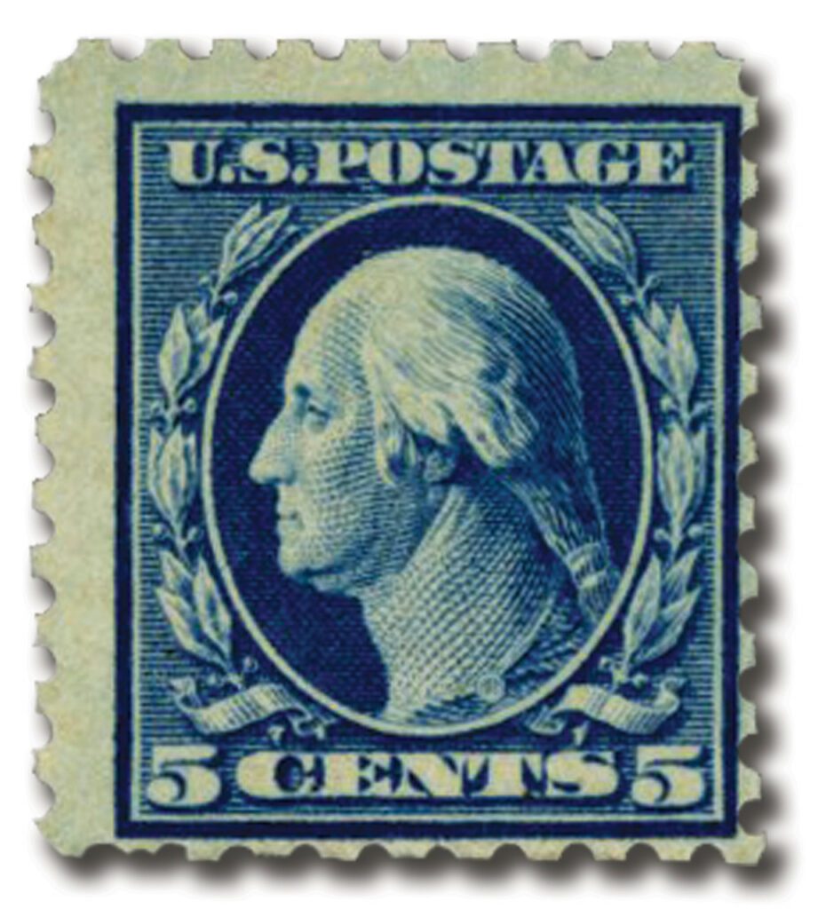 # 466 - 1916-17 5c Washington, blue