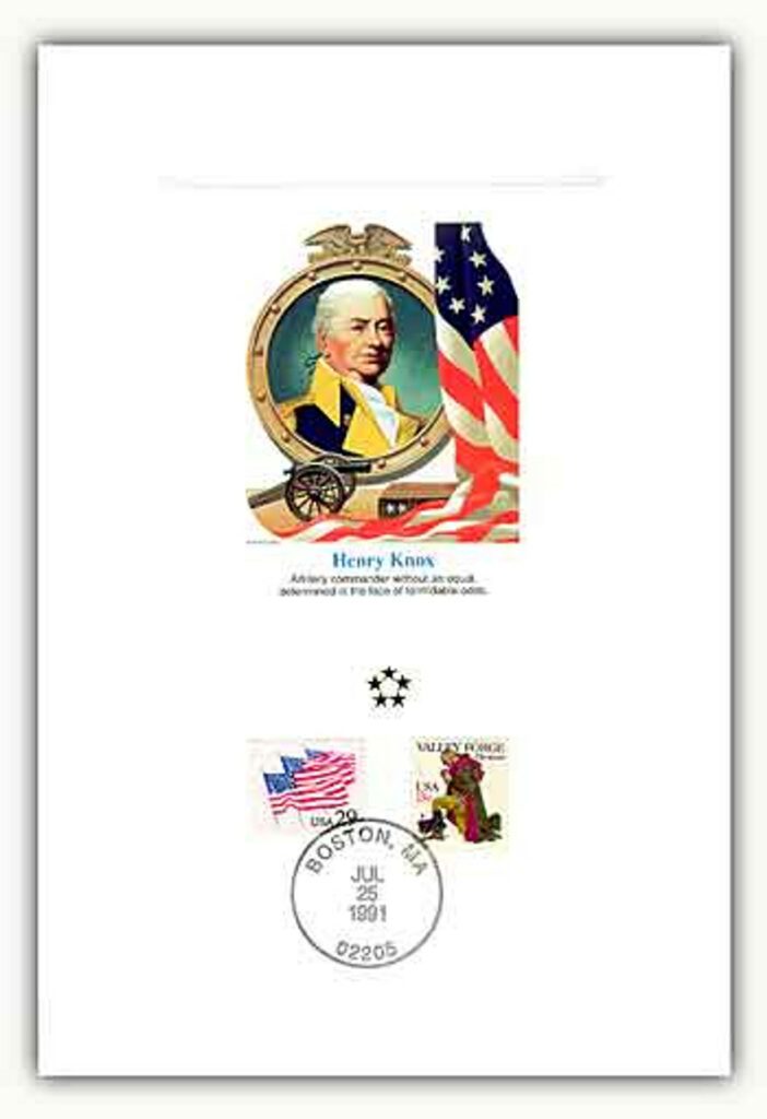 # 47008A - 1991 AGMH Henry Knox Proofcard Only