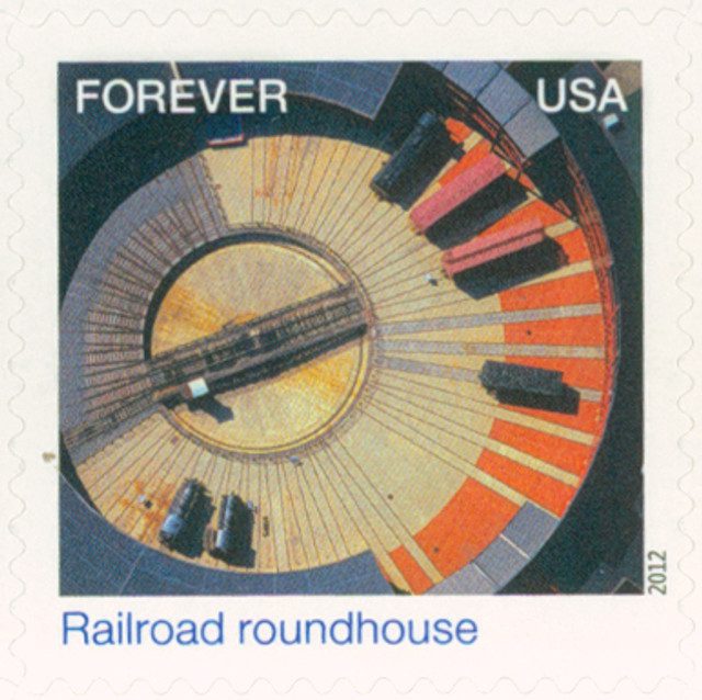 # 4710m - 2012 First-Class Forever Stamp - Earthscapes: Railroad Roundhouse
