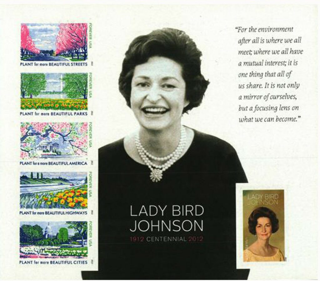 # 4716g - 2012 First-Class Forever Stamp - Imperforate Lady Bird Johnson Centennial