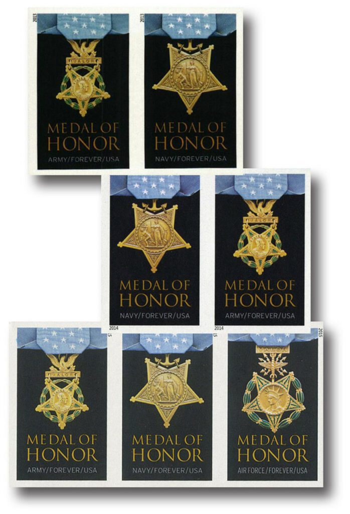 2013-15 Medal of Honor, 7 Imperf. Stamps