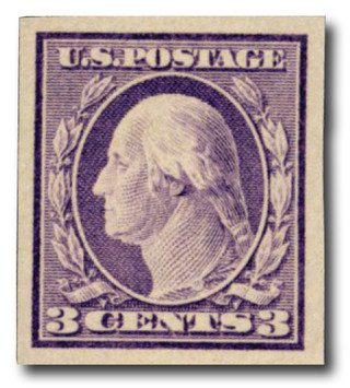 # 483 - 1916-17 3c Washington, violet, imperforate, type I