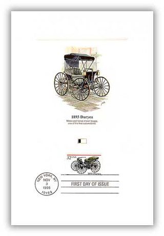 1995 32¢ 1893 Duryea First Day Prof Card