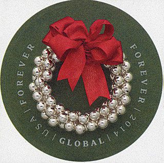 # 4936a - 2014 $1.15 Imperf Silver Bells Wreath