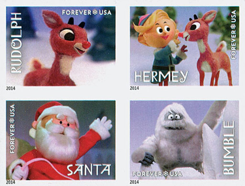# 4946-49c - 2014 First-Class Forever Stamp - Imperforate Rudolph the Red-Nosed Reindeer