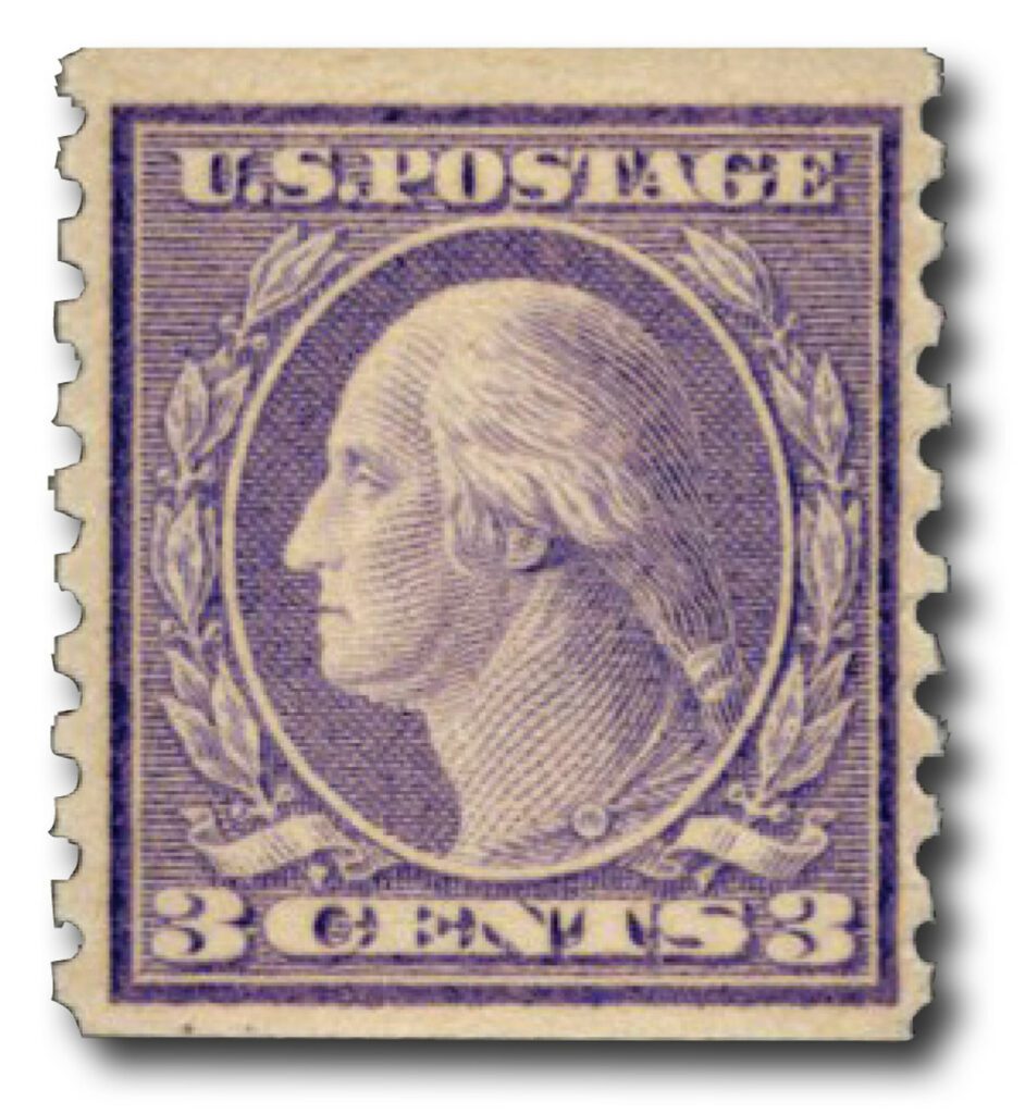 # 494 - 1918 3c Washington, violet, vertical perf 10, type II
