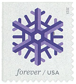# 5031 - 2015 First-Class Forever Stamp - Geometric Snowflakes: Purple