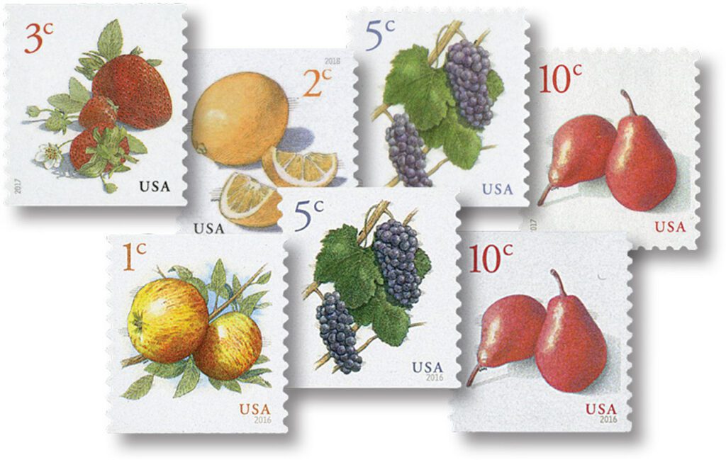 # 5037/5256 - 2016-18 Fruit, collection of 7 stamps