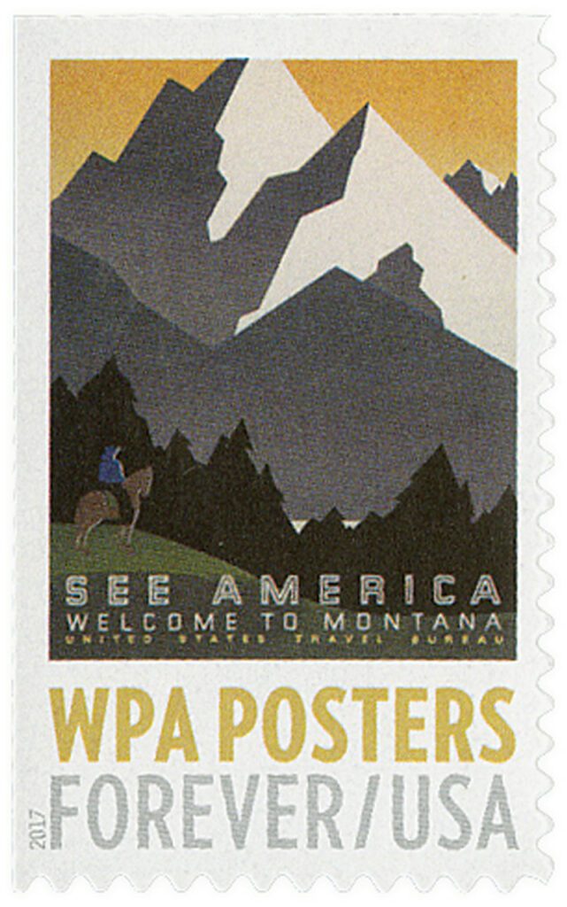 # 5180 - 2017 First-Class Forever Stamp - WPA Posters: See America, Welcome to Montana