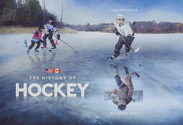 #5253c - 2017 First-Class Forever Stamp,History of Hockey,souvenir sheet