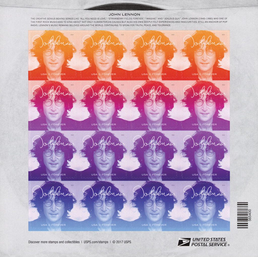 #5312-15 - 2018 First-Class Forever Stamp,Music Icons: John Lennon mint sheet