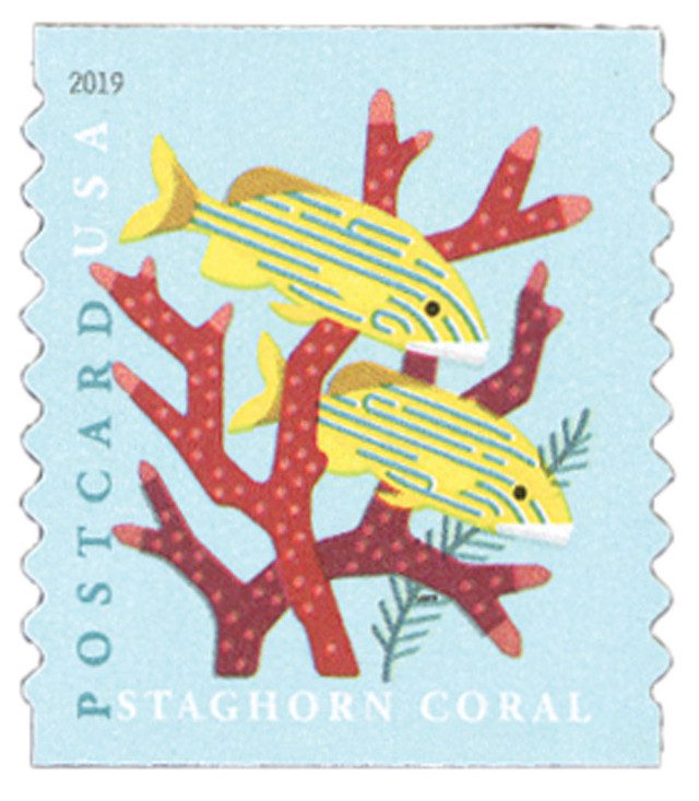 # 5368 - 2019 35c Coral Reefs: Staghorn Coral (coil)