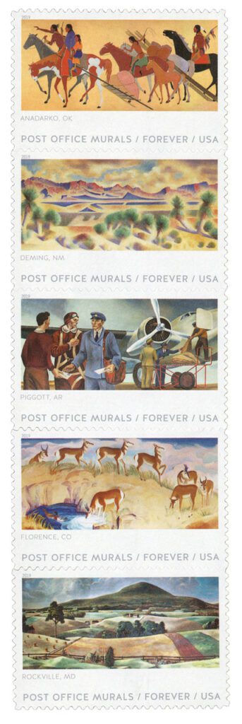 # 5372-76 - 2019 First-Class Forever Stamp - Post Office Murals