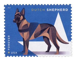 # 5408 - 2019 First-Class Forever Stamp - Military Working Dogs: Dutch Sheperd