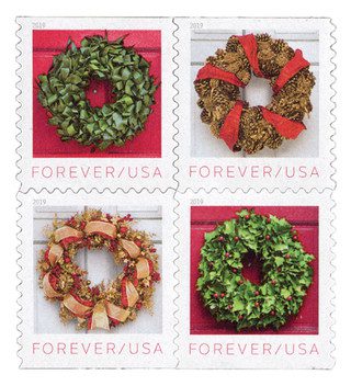 # 5424-27 - 2019 First-Class Forever Stamp - Contemporary Christmas: Holiday Wreaths